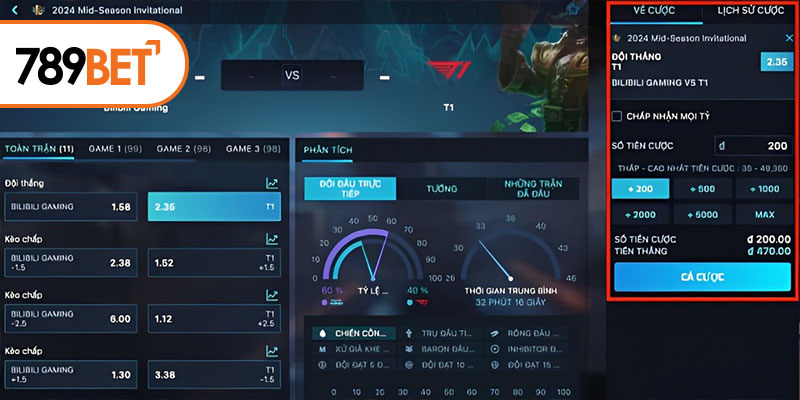 Hướng dẫn tham gia cá độ LOL 789bet